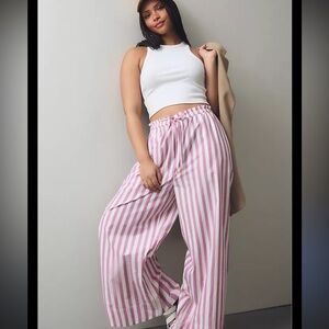 NWT by Anthropologie paperbag cotton striped pajama pant